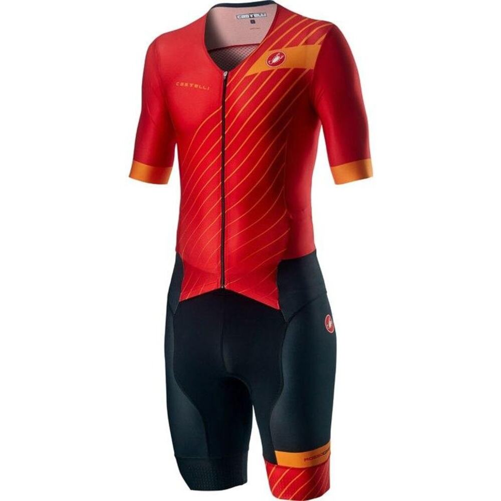 Men's Red and Orange Cycling Suit